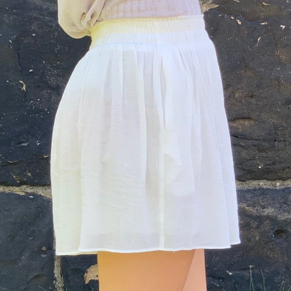 High Waisted Flutter Shorts - White - Picture 3 of 5